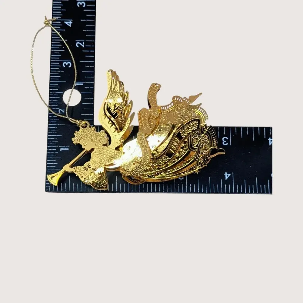 1999 Danbury Mint Gold Millennium Angel Ornament